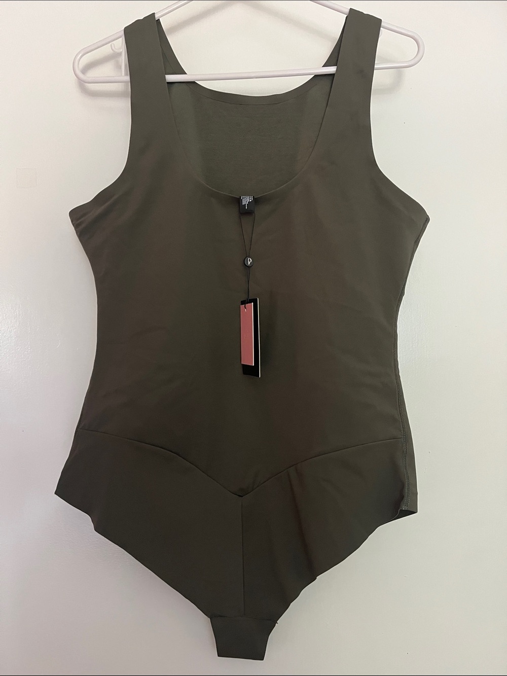 Olive One-Piece Scoop Neck Swimsuit